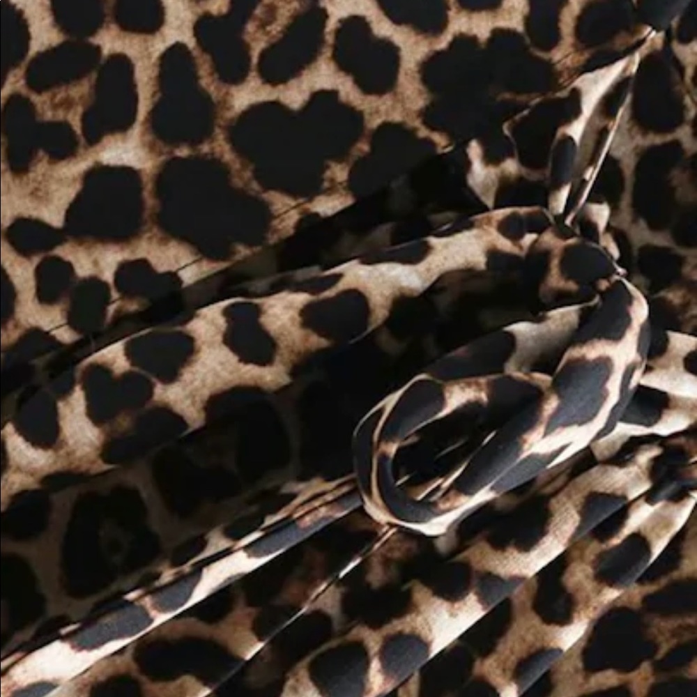 Leopard Print Wrap Dress Black - Picture 4 of 6